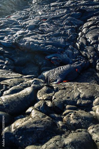 Volcanic lava flow, Hawaii