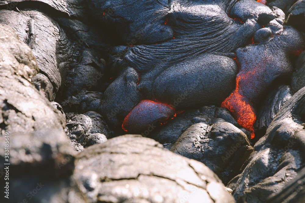 Volcanic lava flow, Hawaii Volcanic lava flow, Hawaii