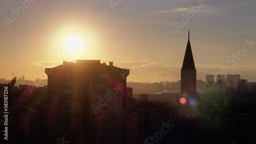 Beautiful sunrise over Istanbul, Turkey