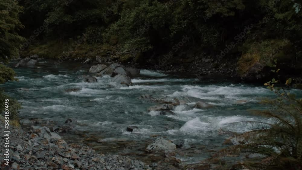 Rocky river rapids water flowing in slow motion Rocky river rapids water flowing in slow motion