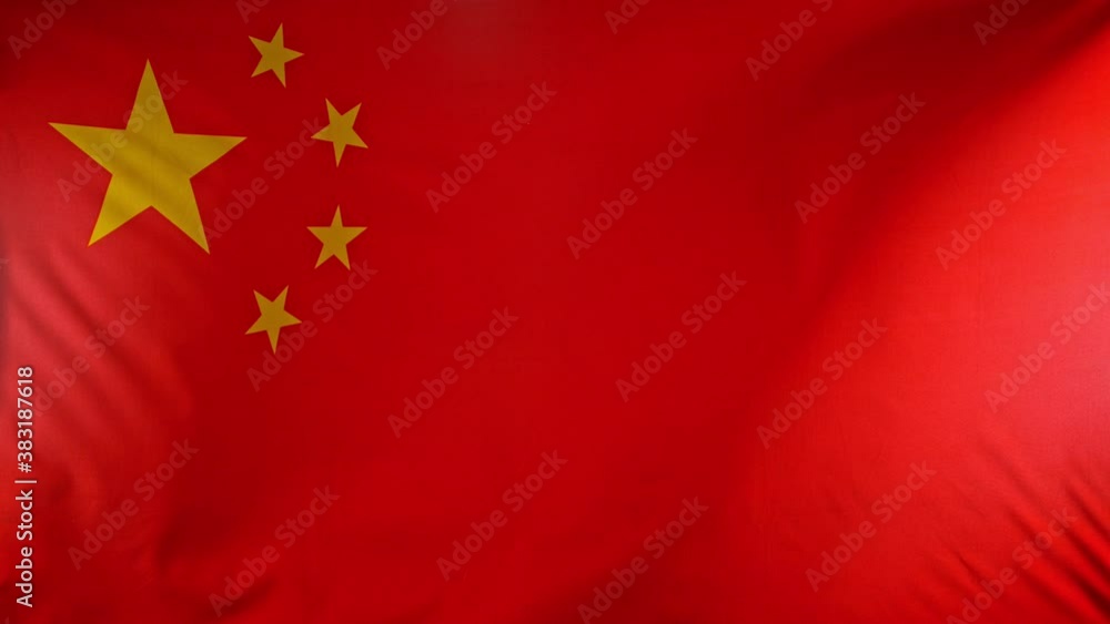 Close up of China Flag Waving. China Banner Flaping in Wind. Super Slow Motion. Close up of China Flag Waving. China Banner Flaping in Wind. Super Slow Motion.