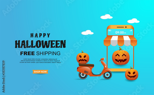 Free shipping and online shopping background