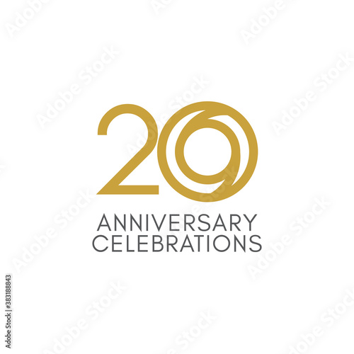 20 Years Anniversary Celebration Vector Template Design Illustration