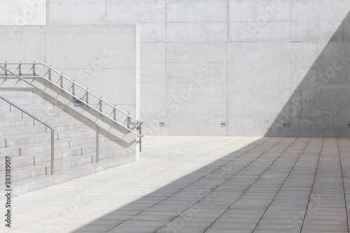 Sunny concrete courtyard