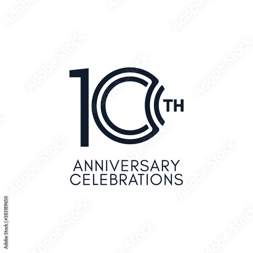 10 th Anniversary Celebration Vector Template Design Illustration