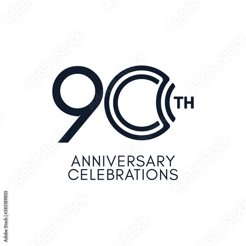 90 th Anniversary Celebration Vector Template Design Illustration