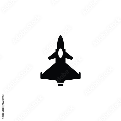 Fighter aircraft icon vector isolated on white, logo sign and symbol.