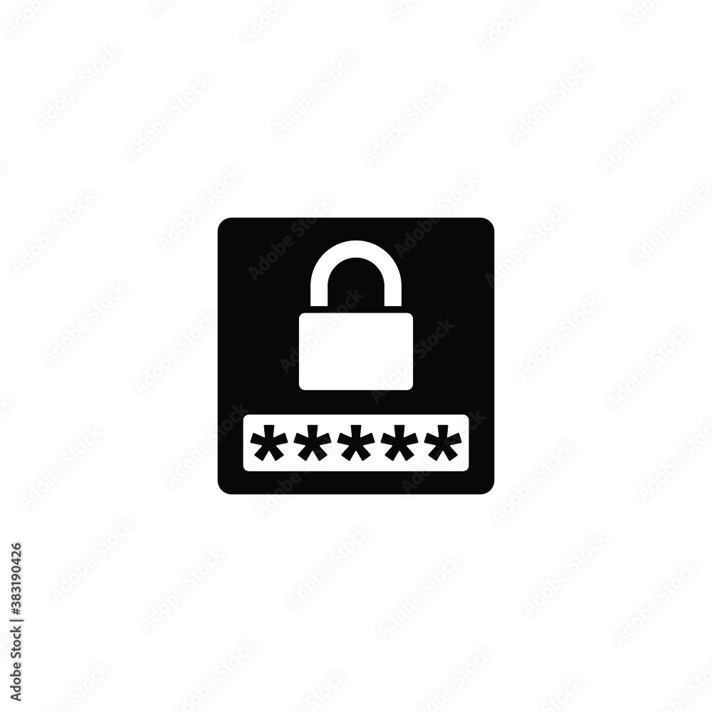 Security PIN number icon vector isolated on white, logo sign and symbol. Security PIN number icon vector isolated on white, logo sign and symbol.