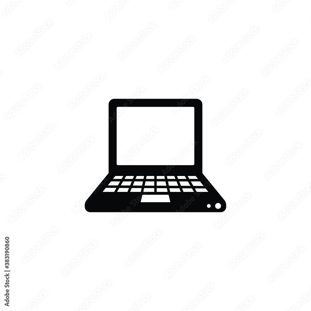 Computer laptop icon vector isolated on white, logo sign and symbol. Computer laptop icon vector isolated on white, logo sign and symbol.