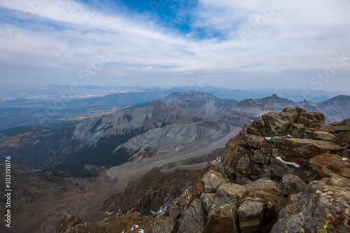 View from the top of Mt Sneffels, looking east