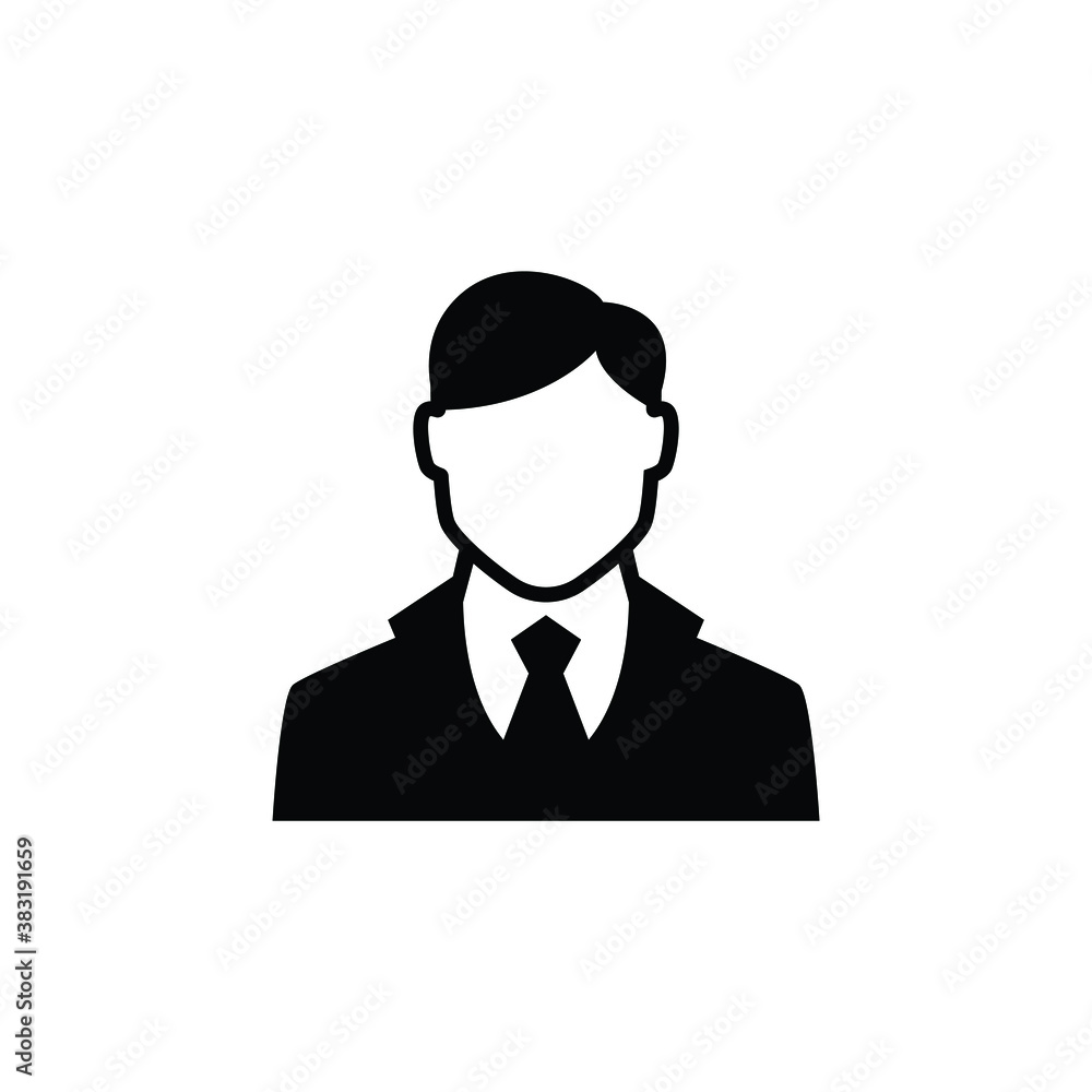 Business man icon vector isolated on white, logo sign and symbol.