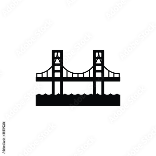 Bridge icon vector isolated on white, logo sign and symbol.