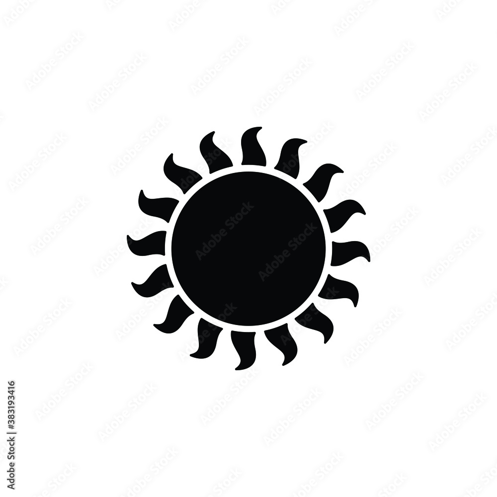 Sun icon vector isolated on white, logo sign and symbol. Sun icon vector isolated on white, logo sign and symbol.