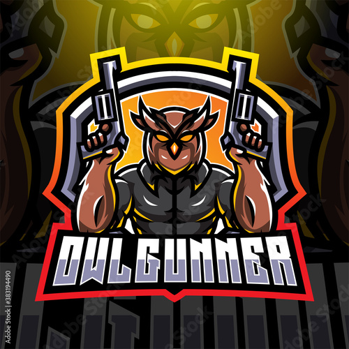 Owl gunners esport mascot logo design