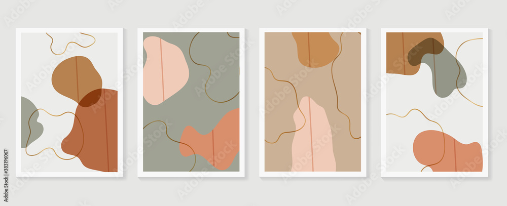 Botanical and golden line wall art vector set. Earth tone boho foliage line art drawing with abstract shape. Abstract Plant Art design for print, cover, wallpaper, Natural wall art.. Botanical and golden line wall art vector set. Earth tone boho foliage line art drawing with abstract shape. Abstract Plant Art design for print, cover, wallpaper, Natural wall art..