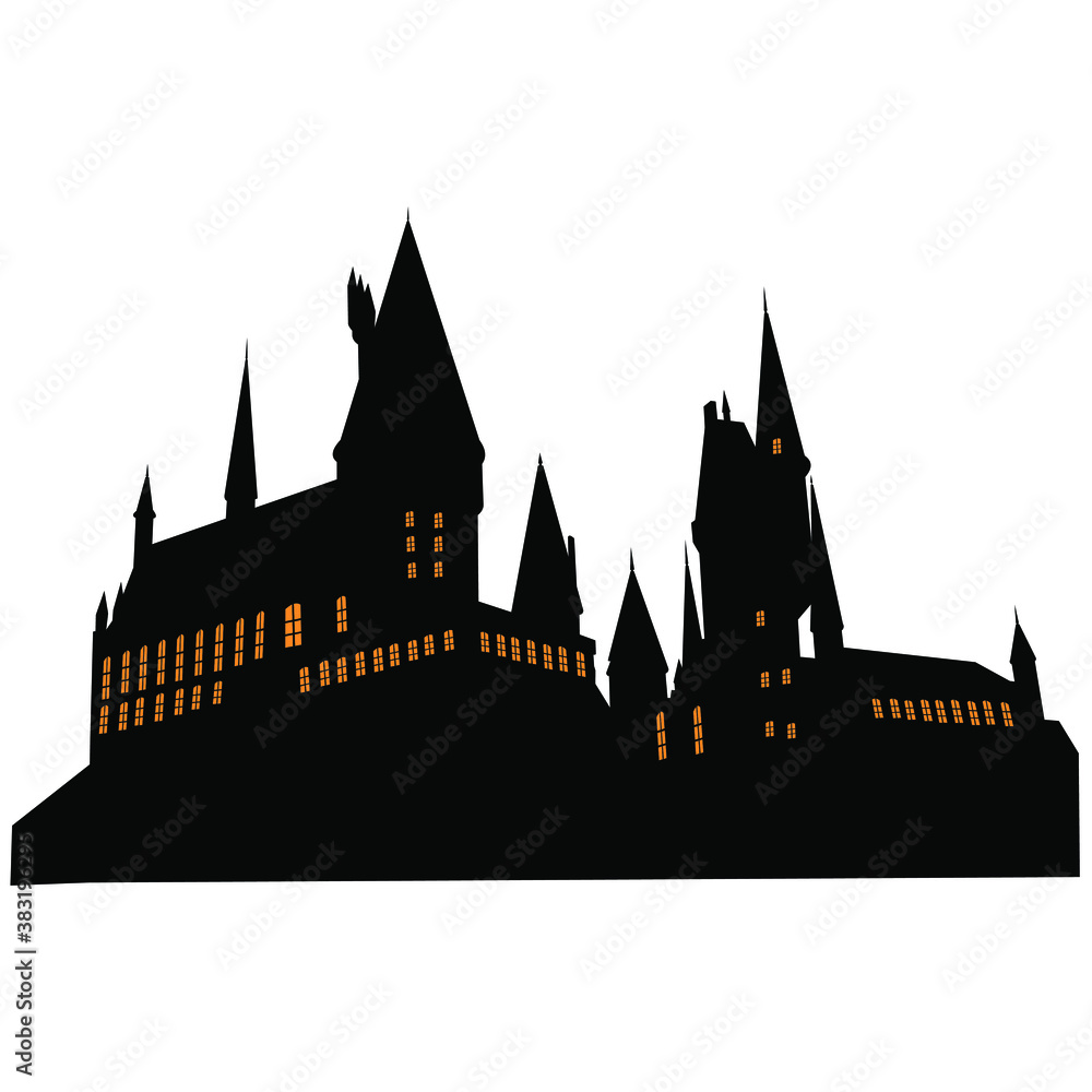 silhouette of castle