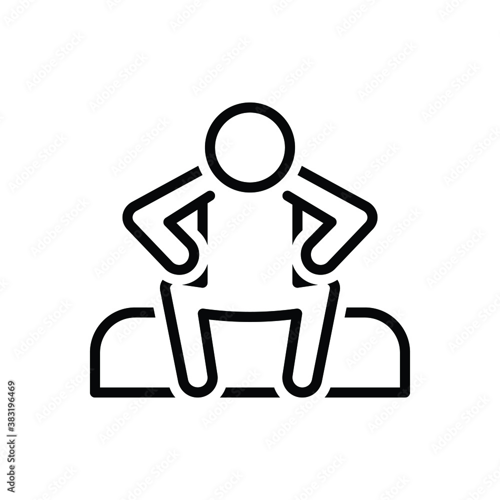 Black line icon for alone Black line icon for alone