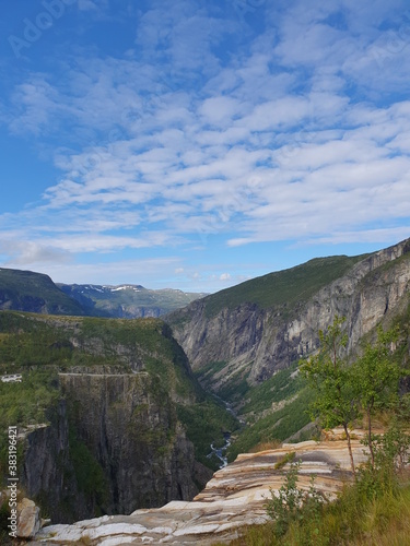 landscape with a view of the sky, mountains and river - Vøringsfossen © Mariusz