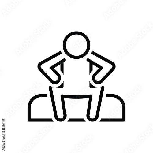 Black line icon for alone