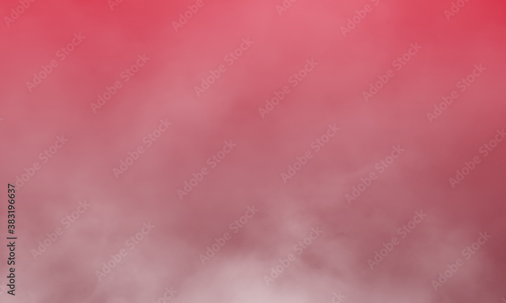 Abstract white smoke on geranium color background
