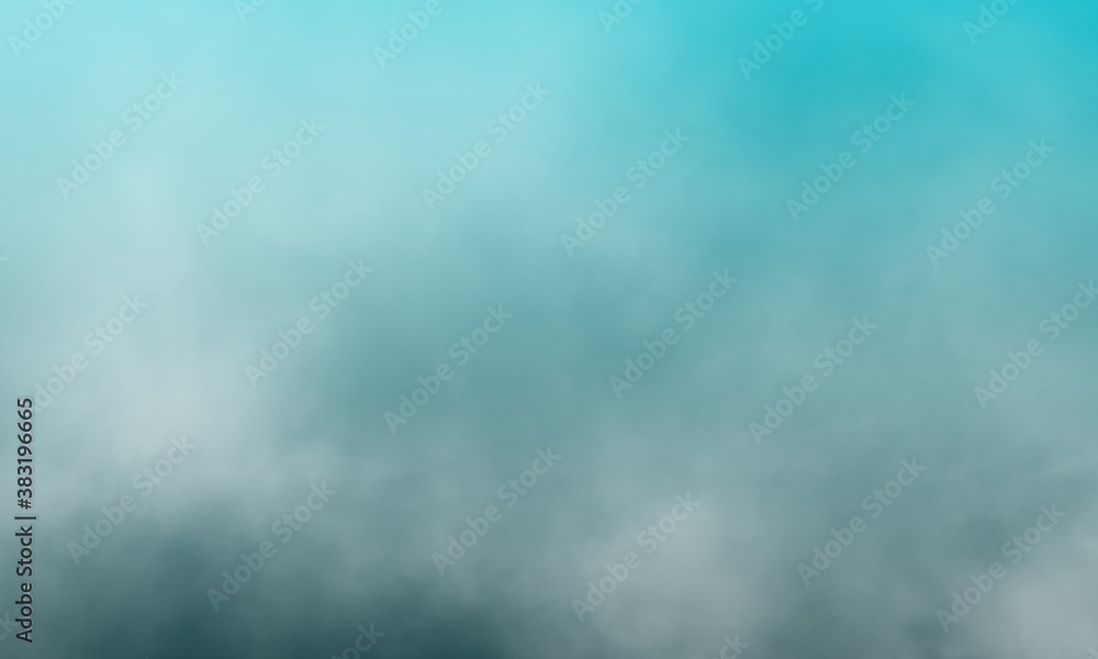 Abstract white smoke on Ice blue color background