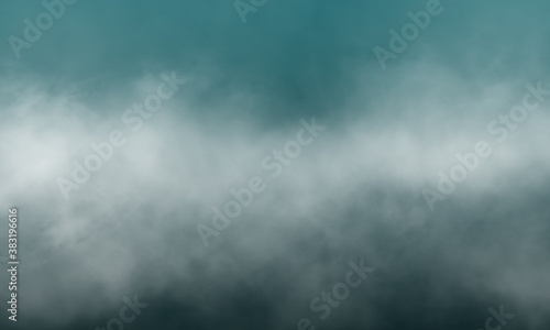 Abstract white smoke on forest green color background
