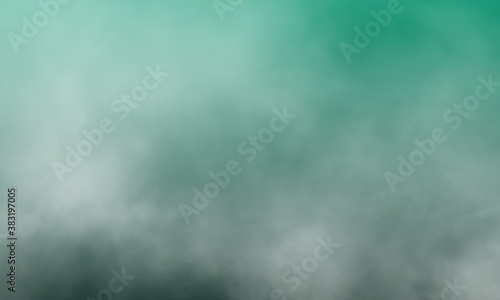 Abstract white smoke on viridian color background