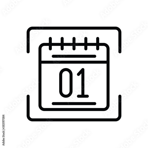 Black line icon for month
