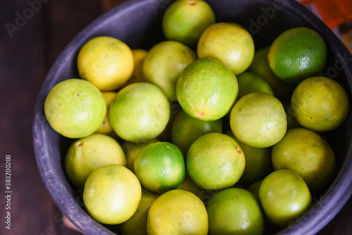 Fresh limes lemon harvest from the garden farm agricultural  