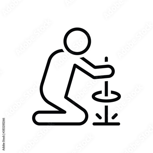 Black line icon for survive