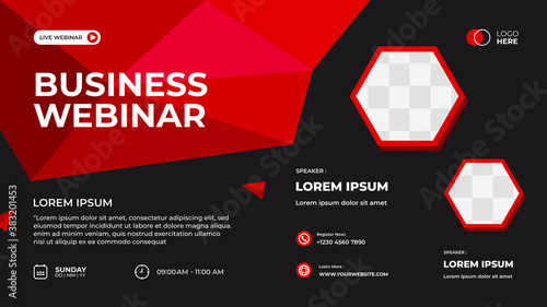 Vector graphic of Red Geometric background. Suitable for web banner, business webinar, seminar, Corporate Meeting, landing page, poster and many more