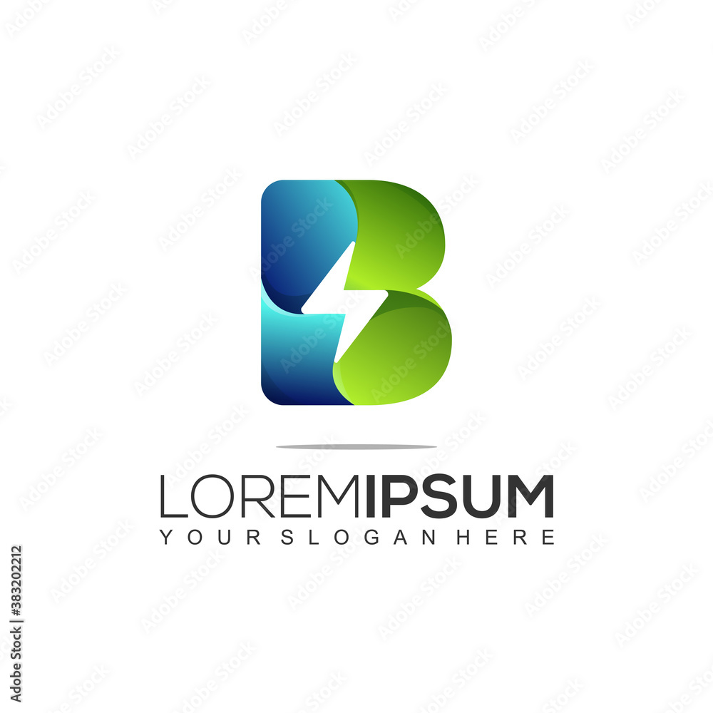 Initial B colorful Logo Design Template Initial B colorful Logo Design Template