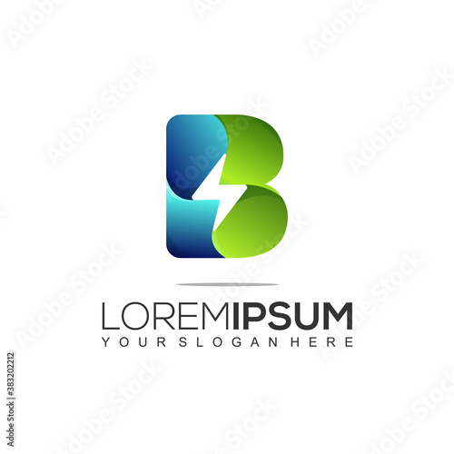 Initial B colorful Logo Design Template