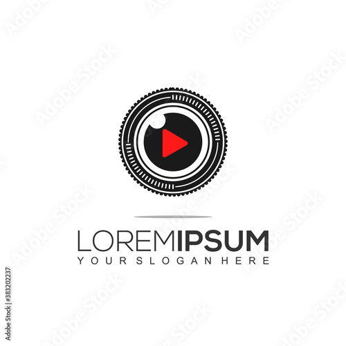 Camera Play Logo Design Template