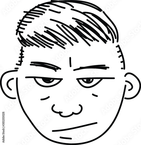 Vector icon of an angry face of a person