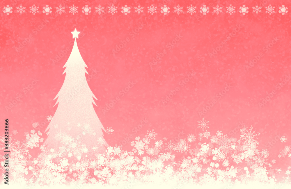 Pale pink christmas background with christmas tree Stock Illustration