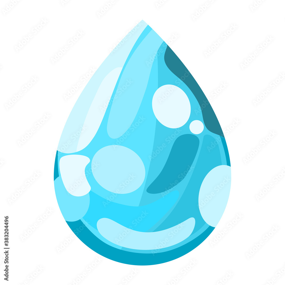 Blue water drop icon vector in flat design