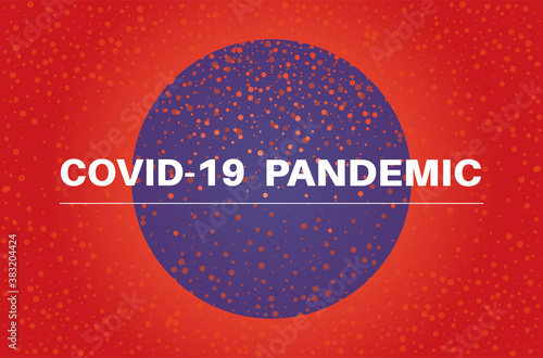 COVID-19 Pandemic vector illustration on a red and blue background