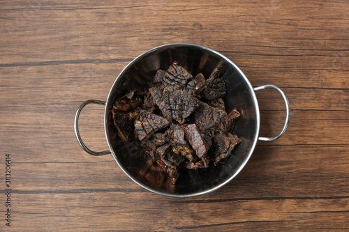 Fotografie Paru Goreng or Fried beef lungs, is one of Indonesian favorite dish