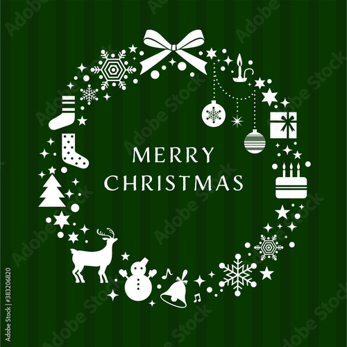 クリスマスリースのイラスト