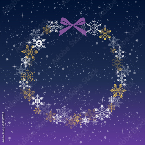 雪の結晶のクリスマスリース