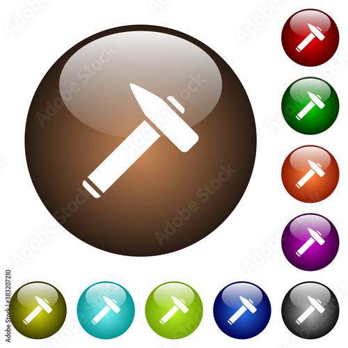 Old hammer color glass buttons