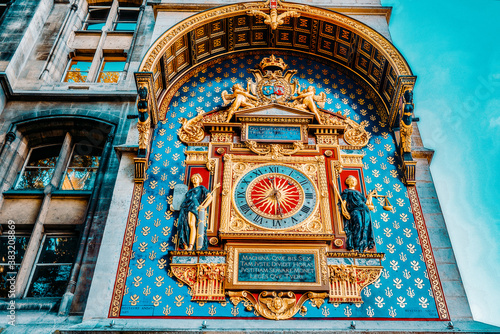 La Conciergerie Horloge (Clock) which are located on the building  Palais de Justice, Paris, France.