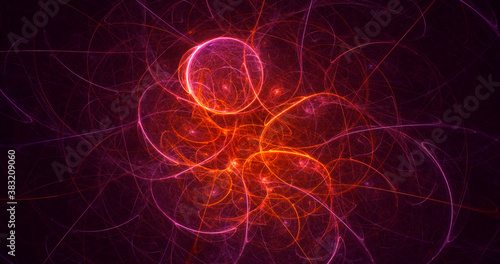 3D rendering abstract multicolor fractal light background