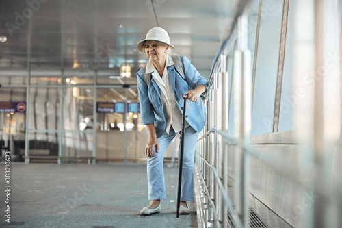 Aged Caucasian woman suffering from an arthritis flare-up