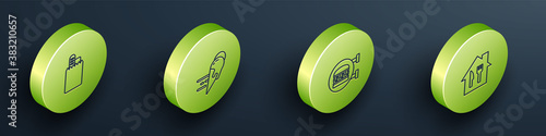 Set Isometric Online ordering and delivery, ice cream, burger and icon. Vector.