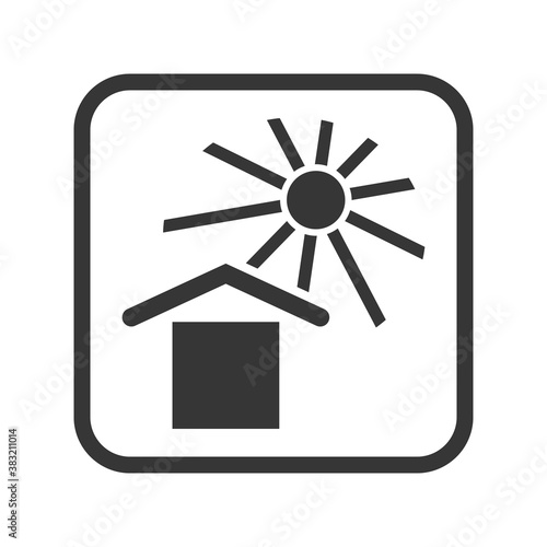 Keep away from the sun packaging and logistic vector isolated single icon. Packing marking sign and symbol