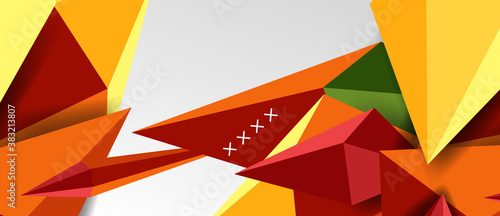 3d low poly abstract shape background vector illustration