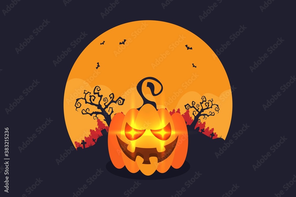 Halloween background flat design vector