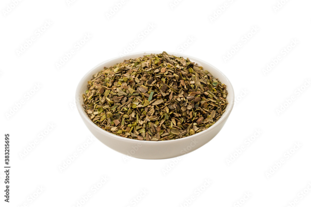 Oregano in a bowl isolated. Oregano in a bowl isolated.